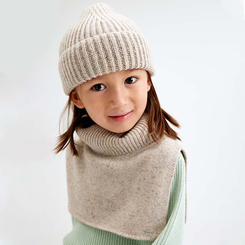 Hals ull barn​, Beige Melange, hi-res